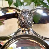 Silver metal serving dish