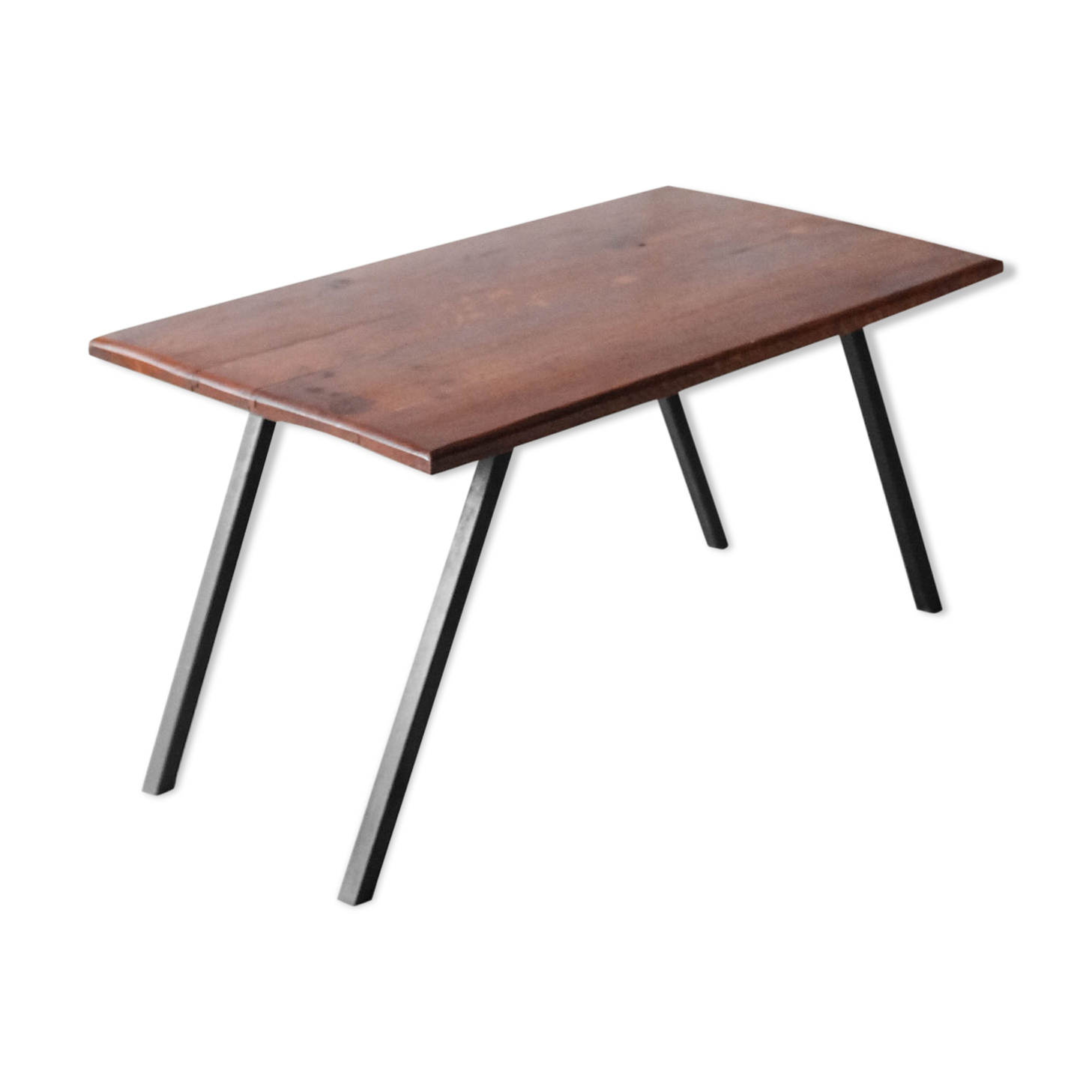 Solid wood coffee table and metal feet-1960