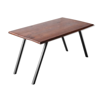 Solid wood coffee table and metal feet-1960