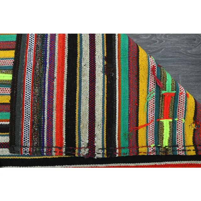 1970s Vintage Turkish Oushak Handmade Wool Cotton Yellow Area Rug 185x267