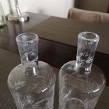 Duo of crystal perfume bottles late 19th early 20th century