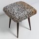 Pair of vintage leopard velvet stools from the 20th century, Europe, 1960s.