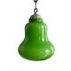 Mid-century portuguese green opaline glass hanging lamp 1960s