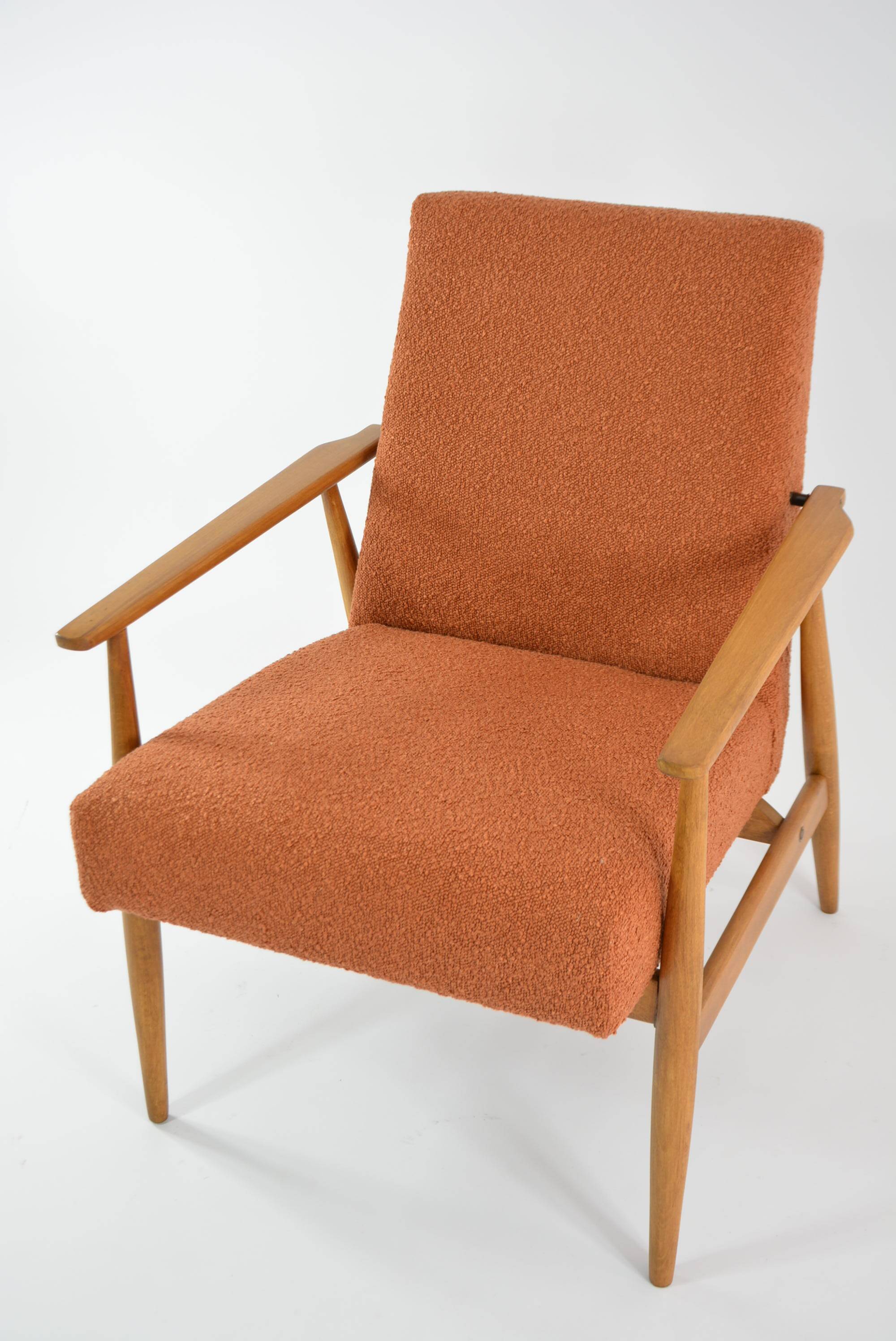 FOX terracotta curled armchair
