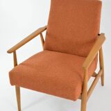 FOX terracotta curled armchair