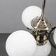Art Deco chrome chandelier with white globe shades, 1930s