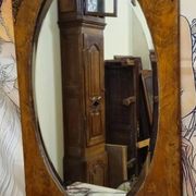 Mirror from the Napoleonic III era, second half of the 19th century in burl and bronze.
