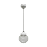 Art deco hanging lamp with octagonal frosted glass shade