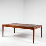 Scandinavian rosewood and ceramic coffee table