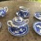 Porcelain tea set with dragon or cherry blossom motif