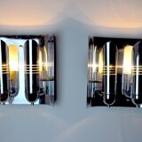 Pair of Tubular Chrome wall lamps, Denmark, 1970
