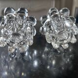 pair of crystal candle holders