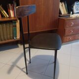 Desk and 3 chairs in 1950s Italian modernist style in rosewood.