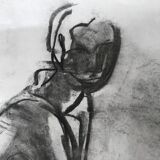 Large format nude study drawing