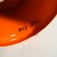 Beautiful 1960s orange ceramic table lamp with Cocoon shade | Made in Italy