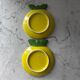 Paire de plats citrons en barbotine