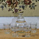 Service à liqueur en verre granité carafe et verres anciens années 50
