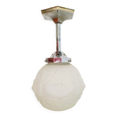 Antique Glass Paste Globe Pendant Light - Art Deco Ceiling Light