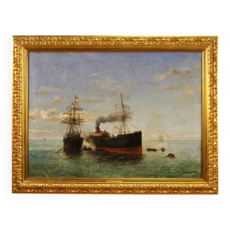 Great Seascape Painting Signed And Dated 1895