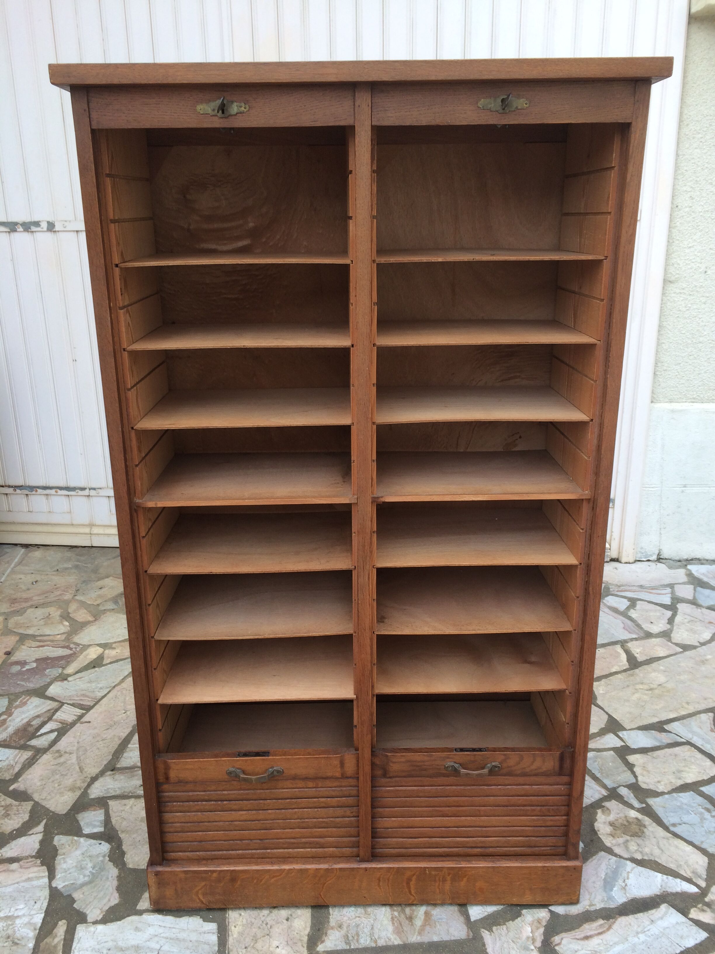 30s oak double curtain binder
