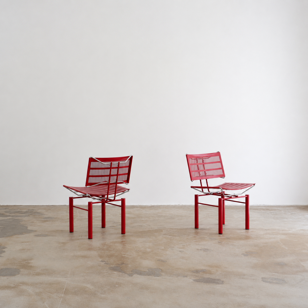 Set of 4 postmodern '8600' chairs in red by Hans Ulrich Bitsch for Kusch & Co.