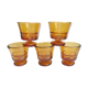 Set of 5 amber liquor glasses in duralex 60s molded glass