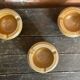 Set of 3 Vintage Beige Stoneware Ashtrays Made in France