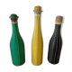 Set of 3 bottles rattan and vintage scoubidou