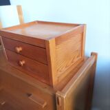 Meuble tiroirs petite commode pin vintage