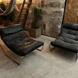 Pair of armchairs minimalist 70 style