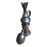 Ceramic pitcher shape candlestick, black color and signed at its base Jean Marais