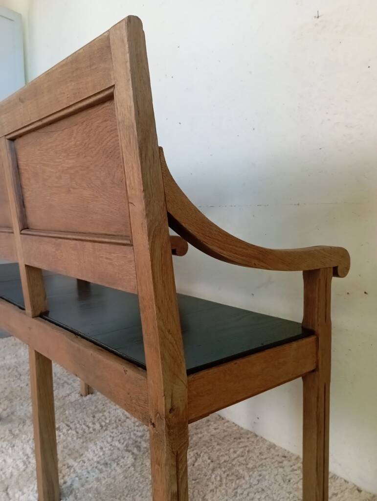 Early 20th-century solid oak bench