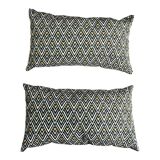 Paire de coussins Art déco en tissu d'ameublement