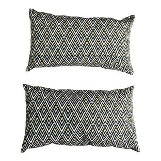 Pair of Art Deco cushions in upholstery fabric