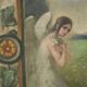 Old painting on canvas with a religious theme from the 19th-20th century.