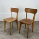 Paire de chaises bistrot Luterma, bois, années 50
