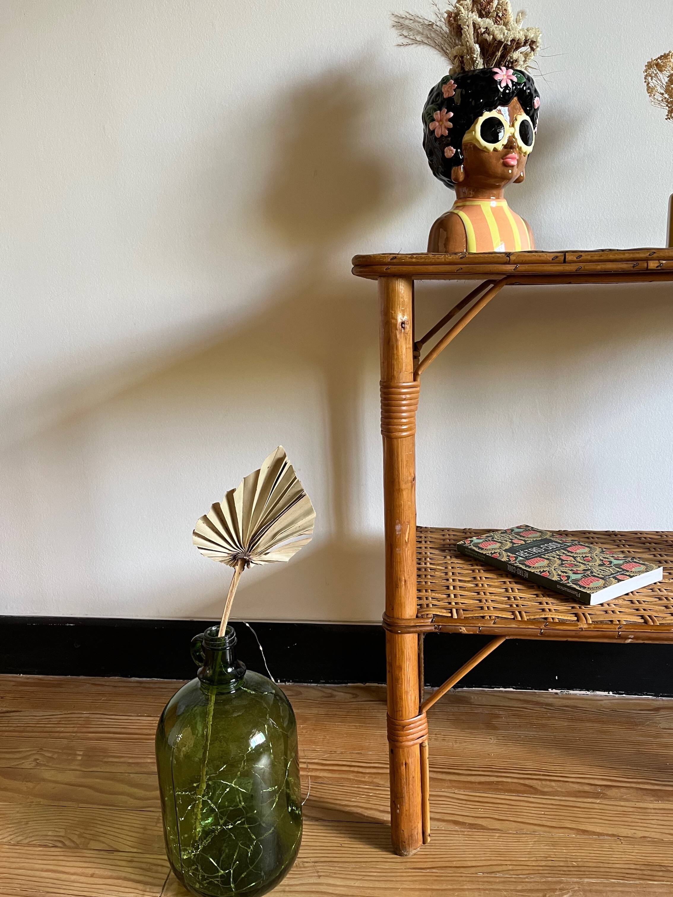 Vintage rattan shelf, console