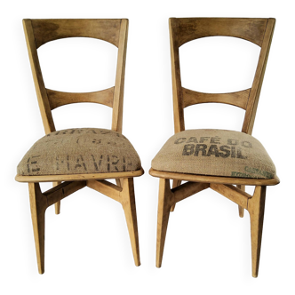 Paire de chaises vintage restaurées