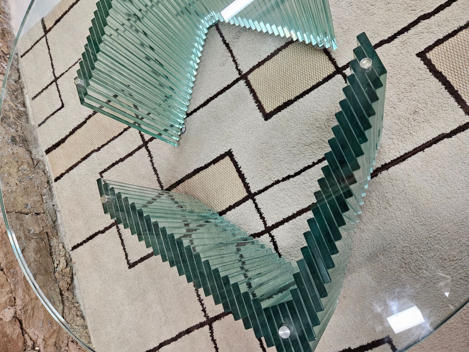 Italian glass coffee table 1970s