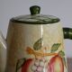Vintage yellow and green ceramic coffee pot