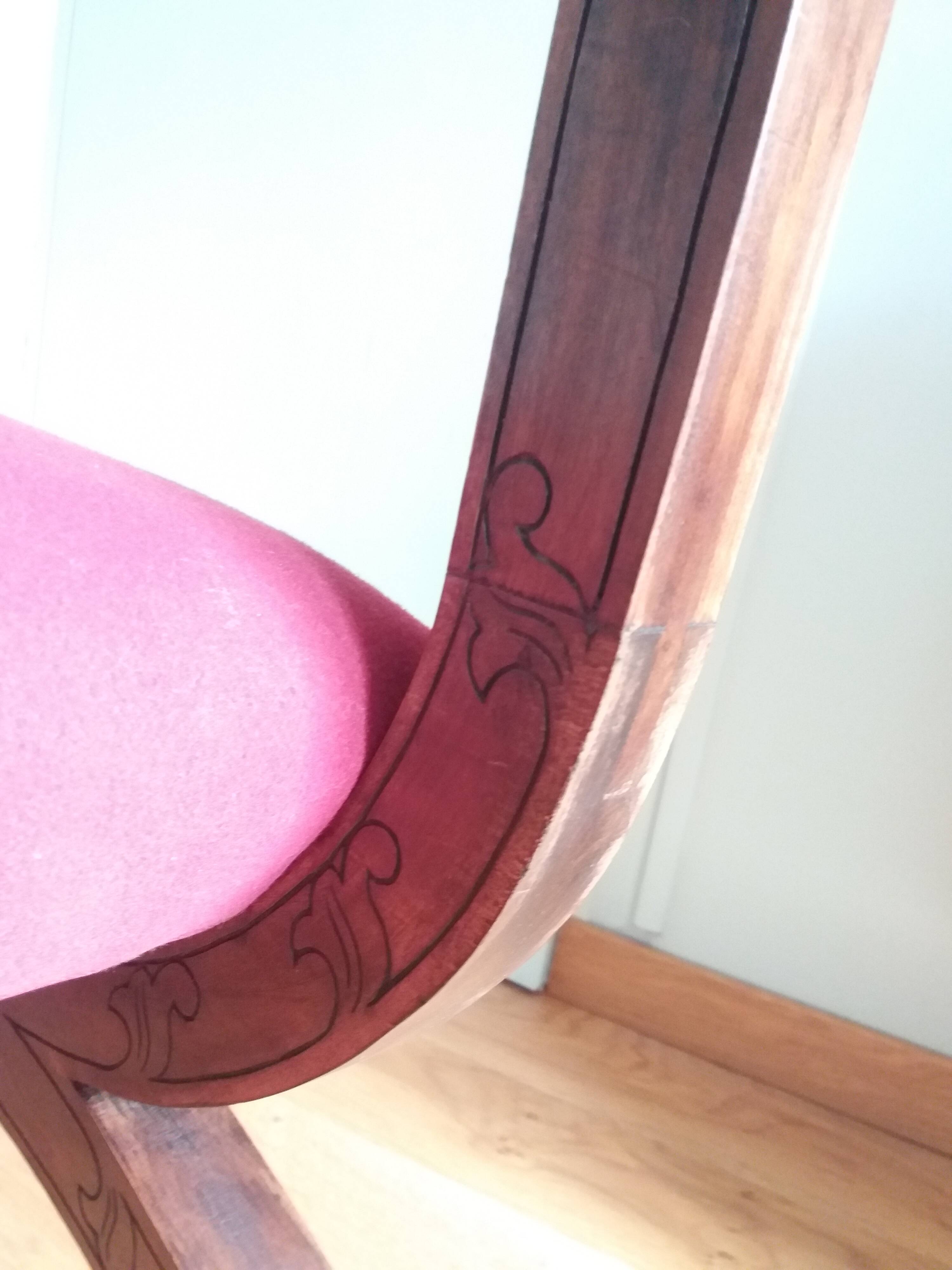 Dagobert curule armchair with chimera heads 19th century