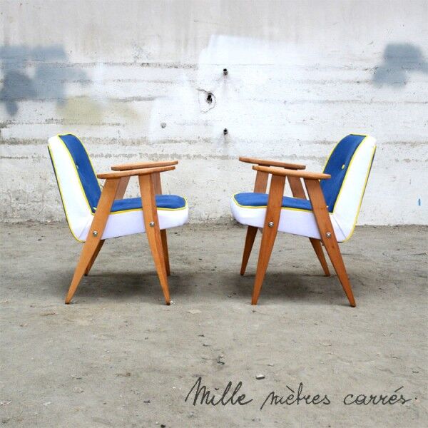 Polish design of the 50 - 70s icon designed by Józef Chierowski.  Completely renovated Chair