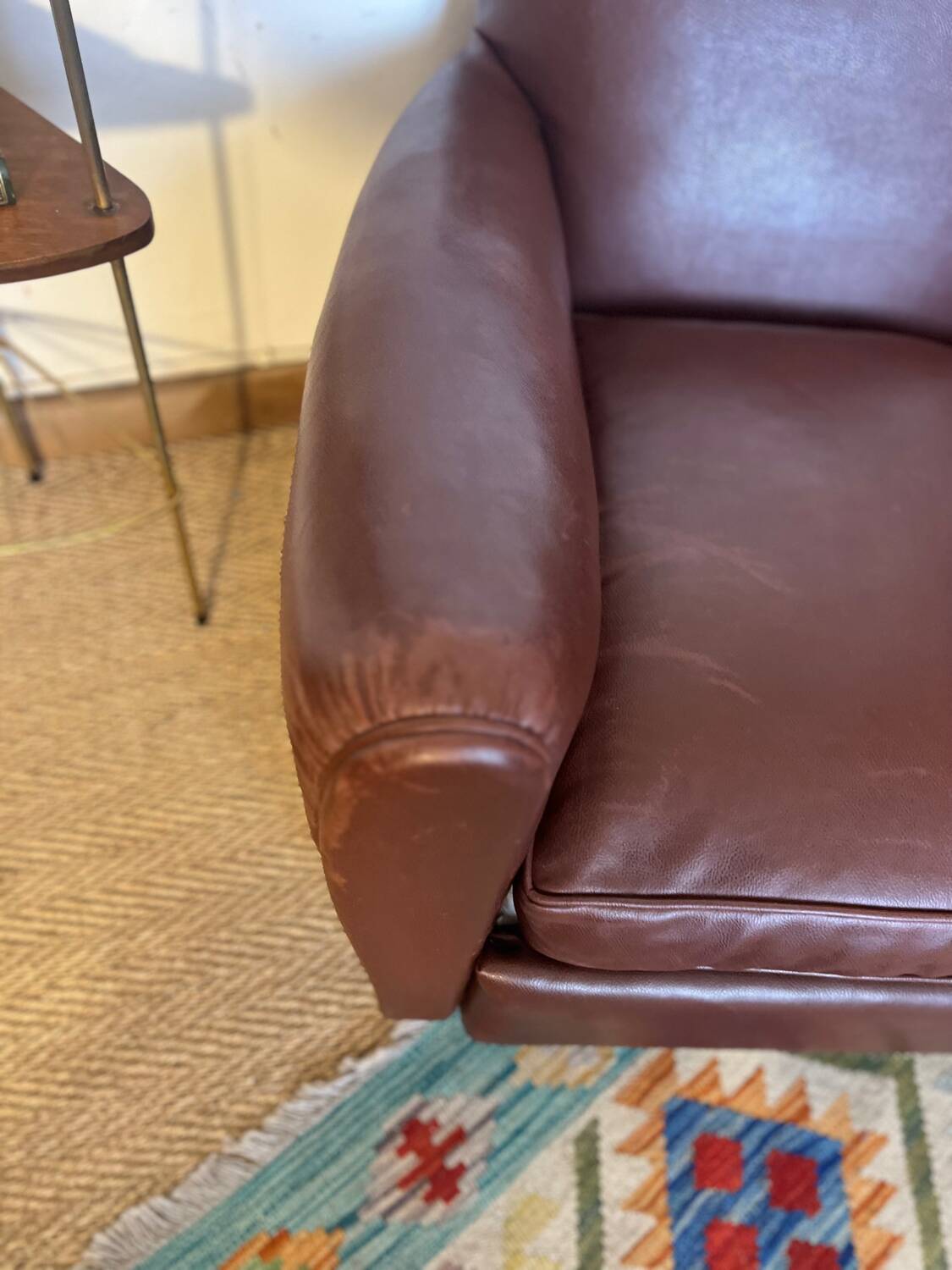 Vintage club chair in faux leather