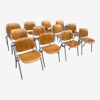 Set of 12 DSC 106 chairs by Giancarlo Piretti for Castelli