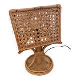 Lampe à poser en rotin vintage 1950 1960 italienne