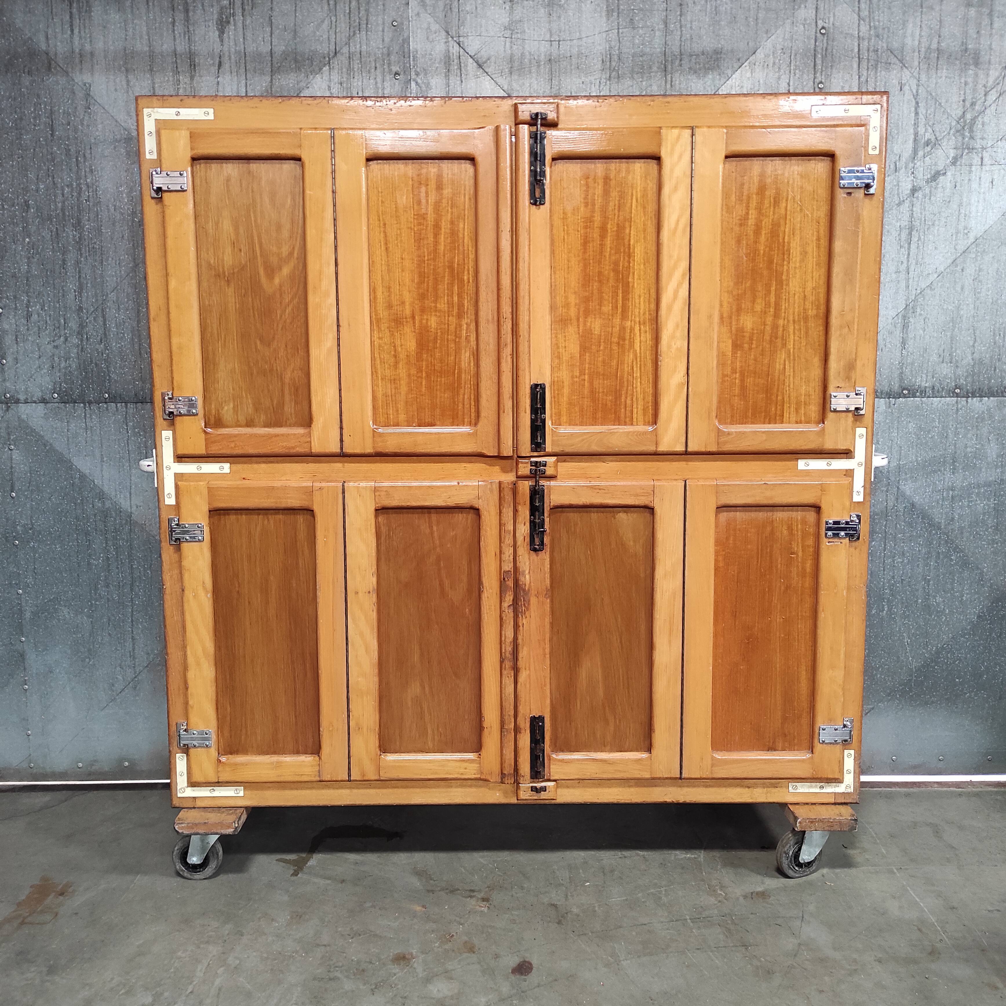 Vintage Bakery Dough Proofing Cabinet | Authentic Wooden Storage