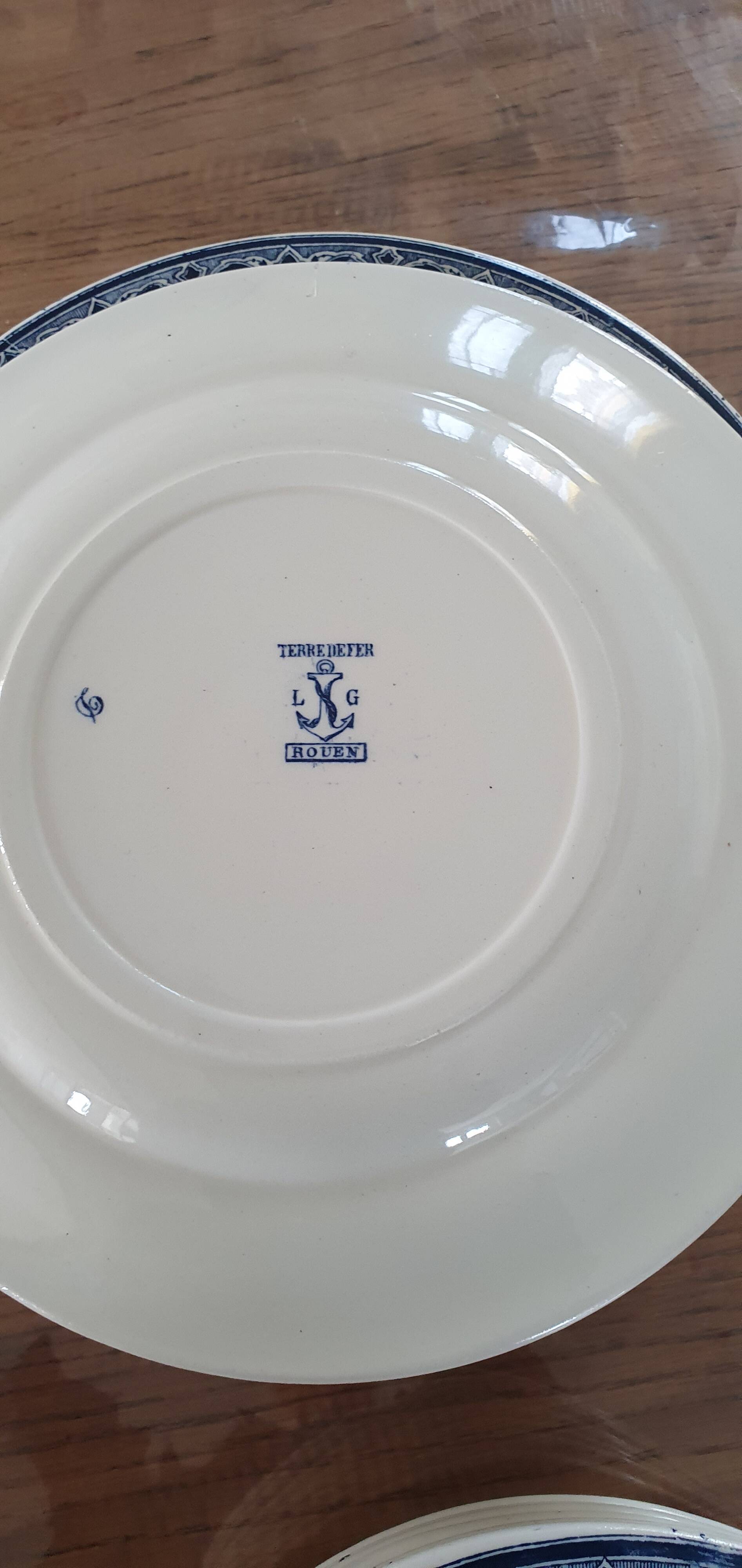 19th century Rouen earthenware plate