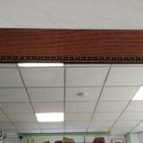 Large rectangular mirror with solid wood frame
