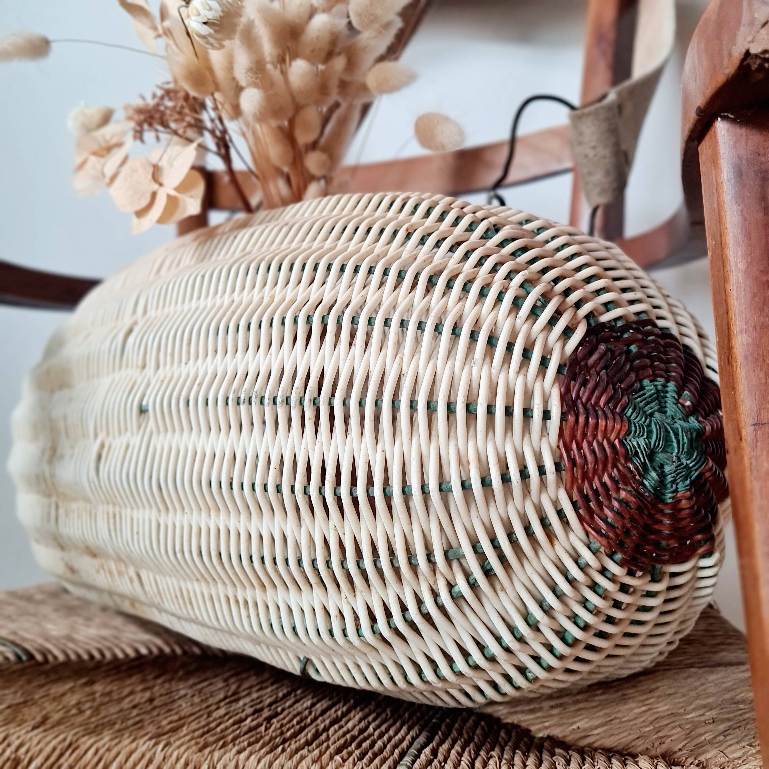 Rattan messenger bag