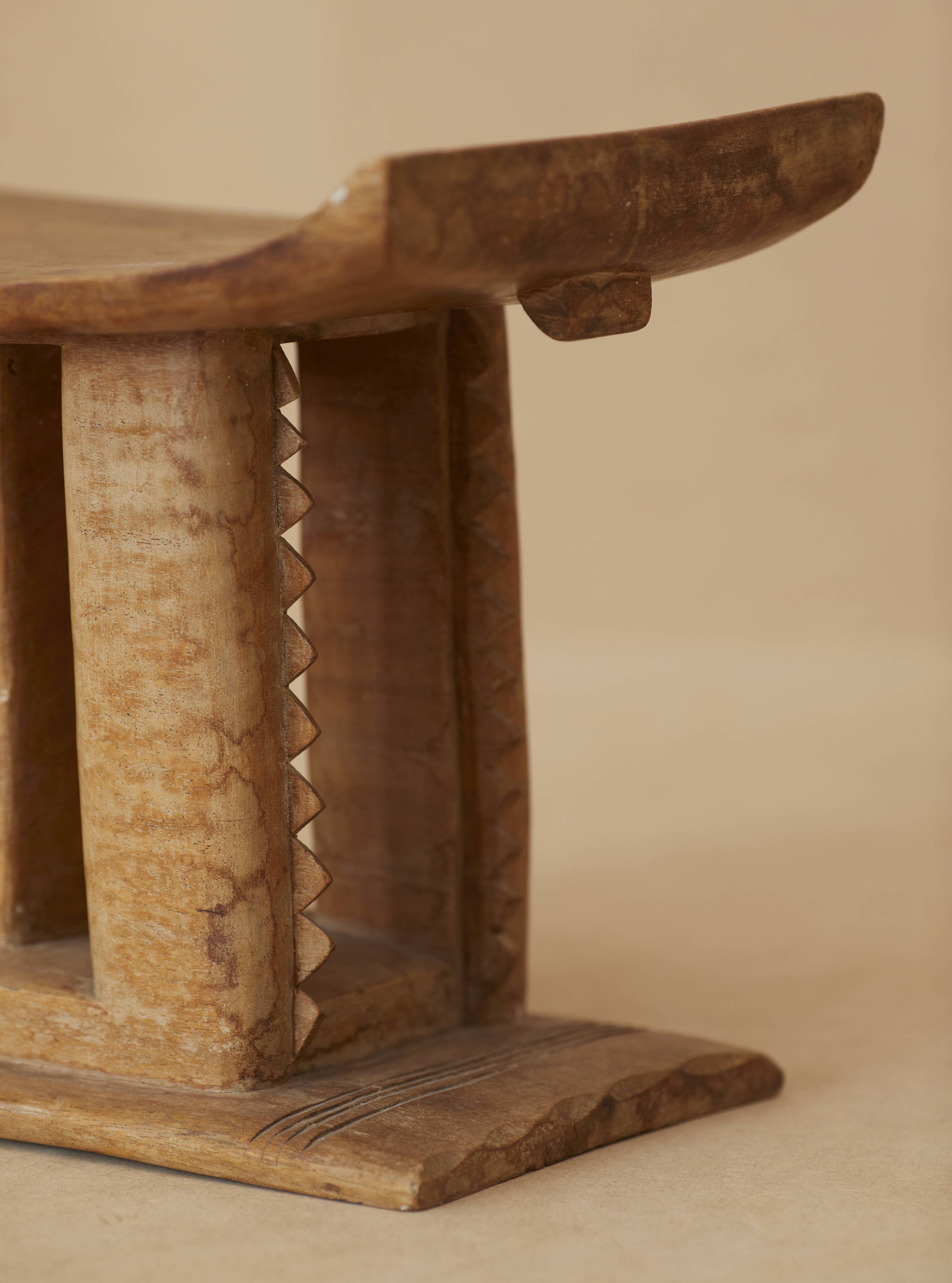 African Ashanti monoxyl stool in solid wood circa 1950